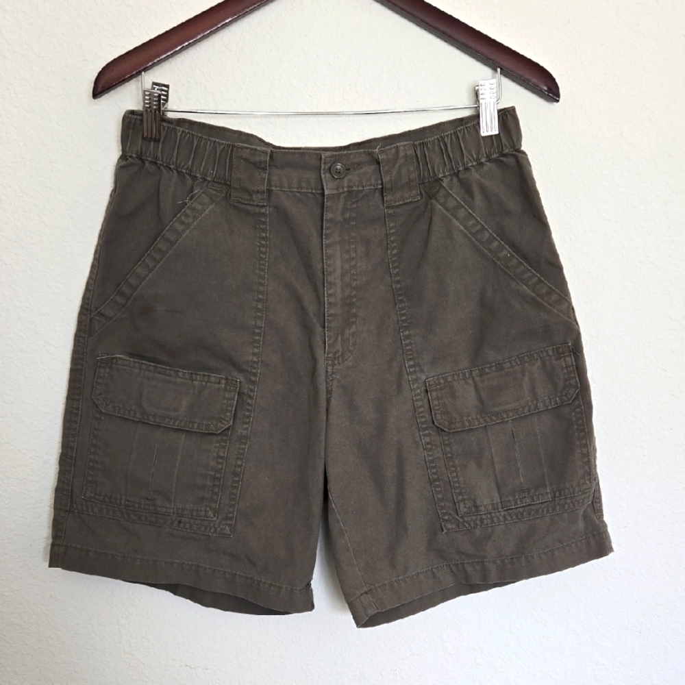 Savane Olive Green Cargo Shorts Classic Utilitarian Style Size W32